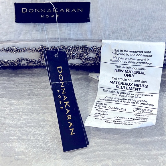 DONNA KARAN LUNA BEADED PLATINUM ACCENT PILLOW - Picture 3 of 6